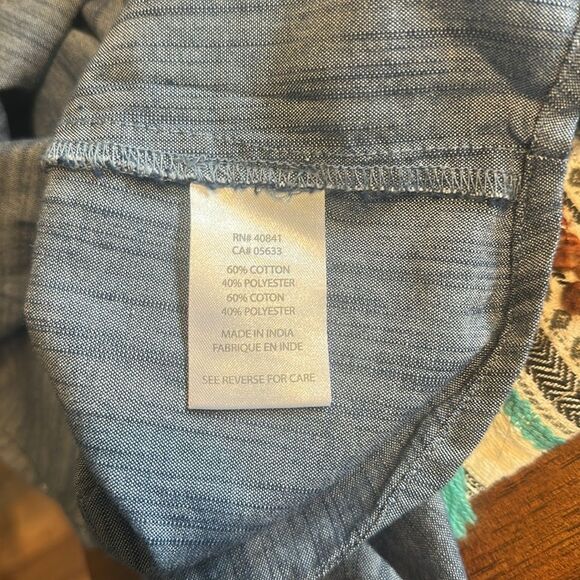 Blue Button-Up Women's Top by Old Ranch M (3900) - Picture 5 of 5